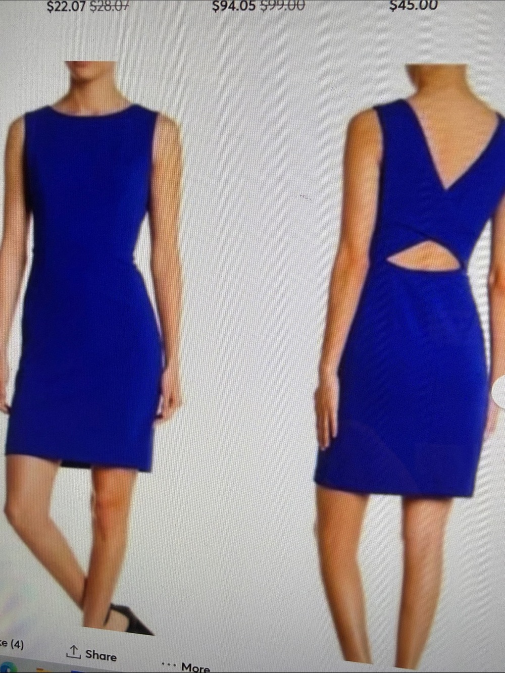 NWT Betsey Johnson Cut Out Back Navy Scuba Crepe Sleeveless Minimalist Dress 4